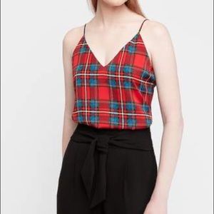 EXPRESS Classic Plaid Cami w/Adjustable Straps-Blue, Red, Yellow, Black & Green